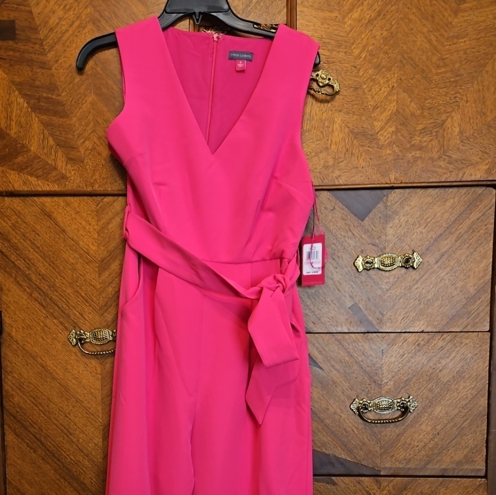 Vince Camuto Size 6 Hot Pink Cocktail Party Sleeveless Jumpsuit